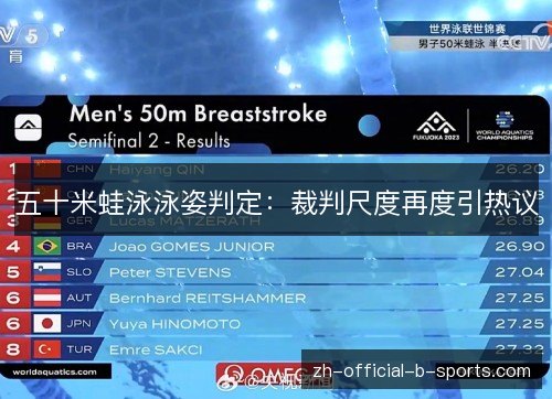 五十米蛙泳泳姿判定:裁判尺度再度引热议 五十米蛙泳泳姿判定:裁判尺度再度引热议
